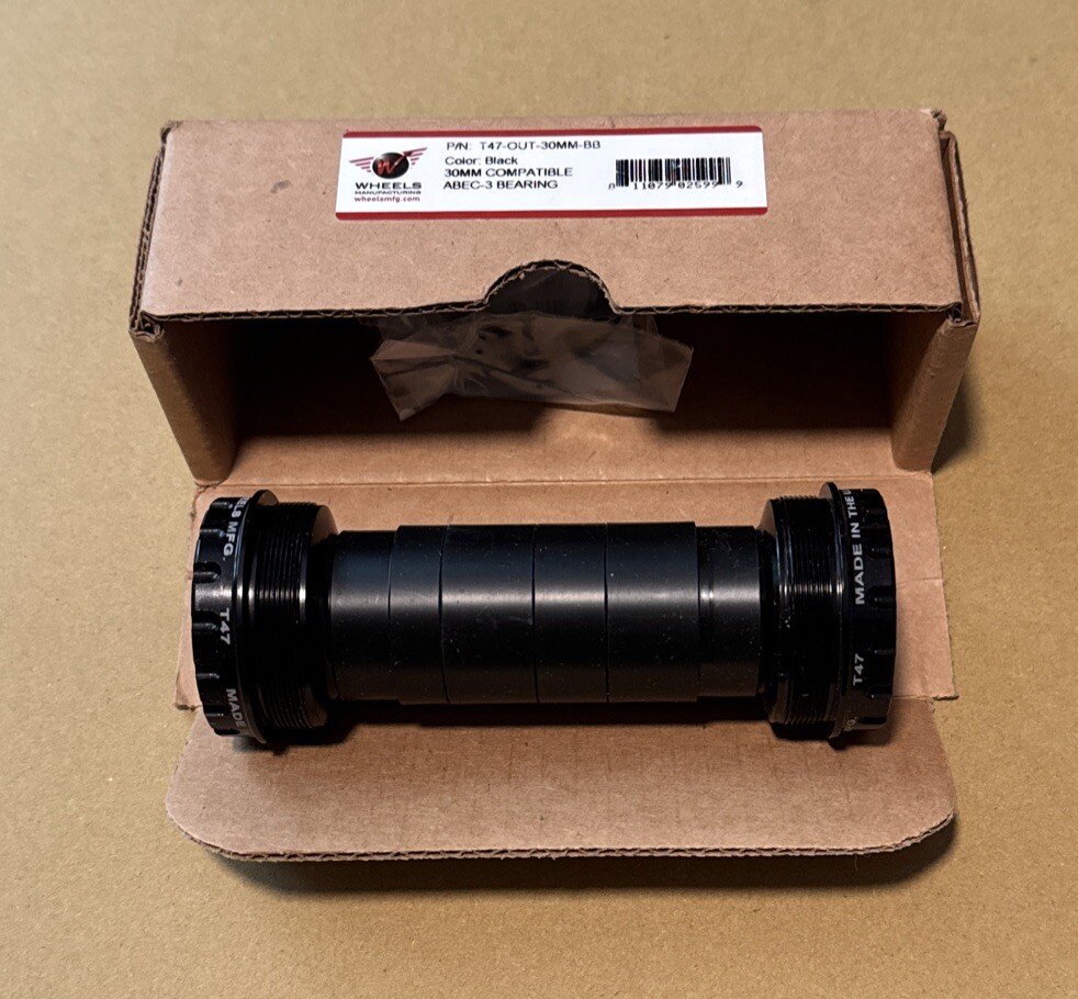 Wheels Manufacturing Thread-Together ABEC-3 T47 Bottom Bracket for 30mm Spindles
