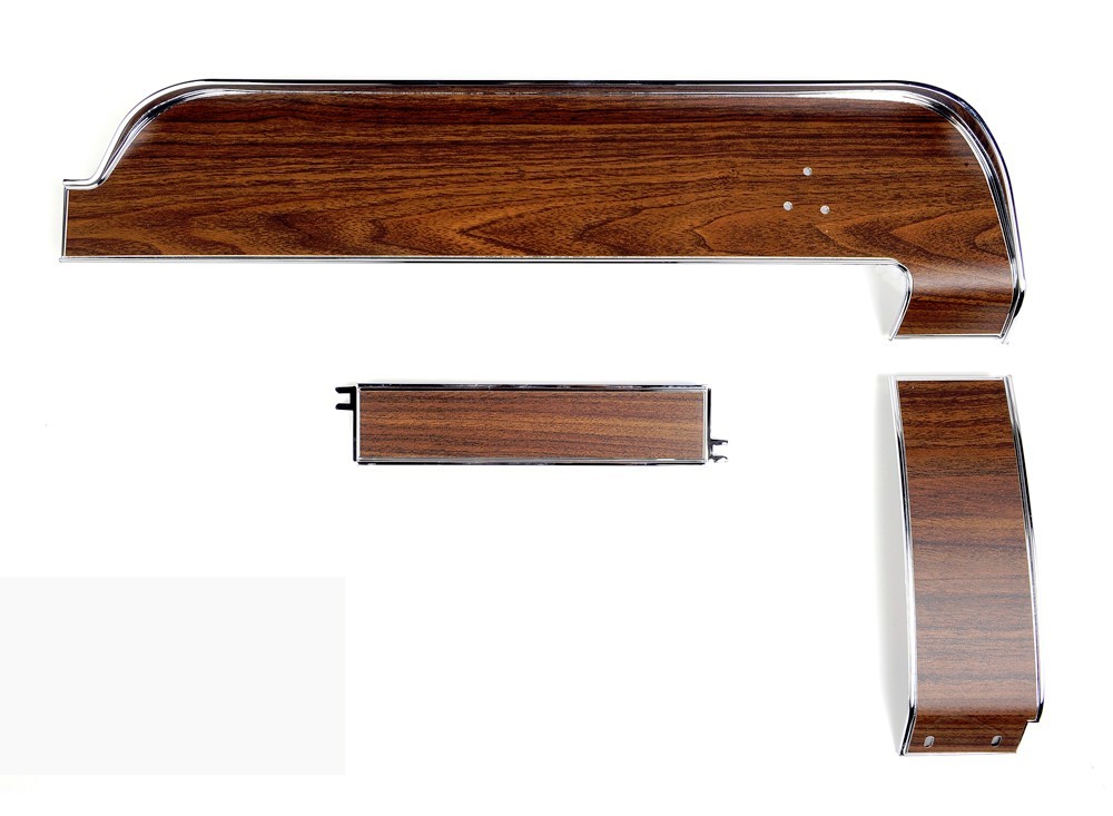 NEW! 1968 Ford Mustang DASH Panel TRIM KIT 3 Pc Set, Kit Woodgrain Deluxe