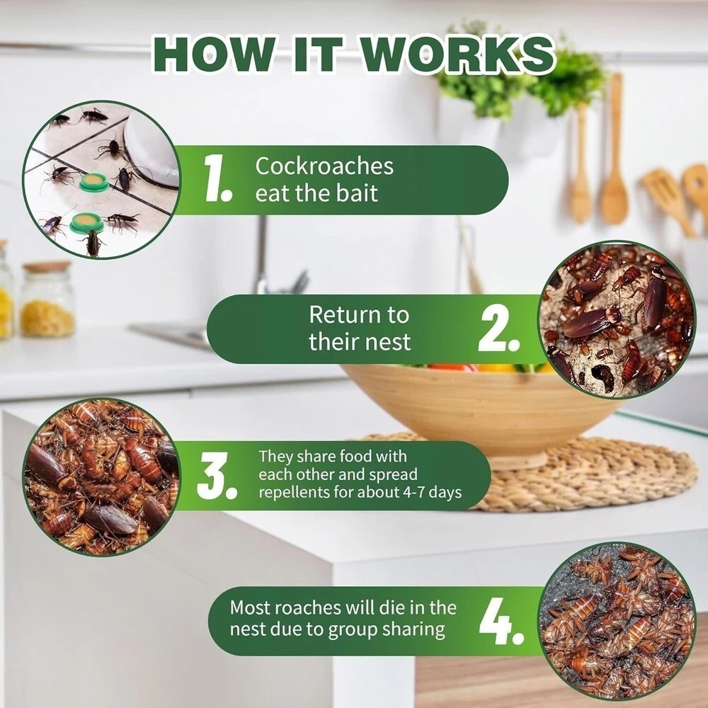 24PCS/Pack Roach Bait - Cockroach Killer Indoor Infestation Roach Traps