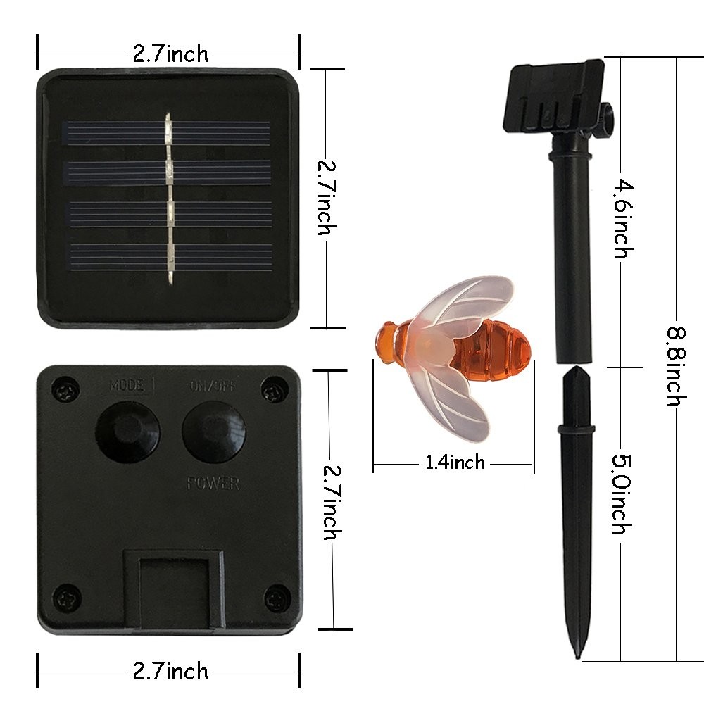 SEMILITS Solar String Lights 20LED Outdoor Waterproof Simulation Honey Bees D...