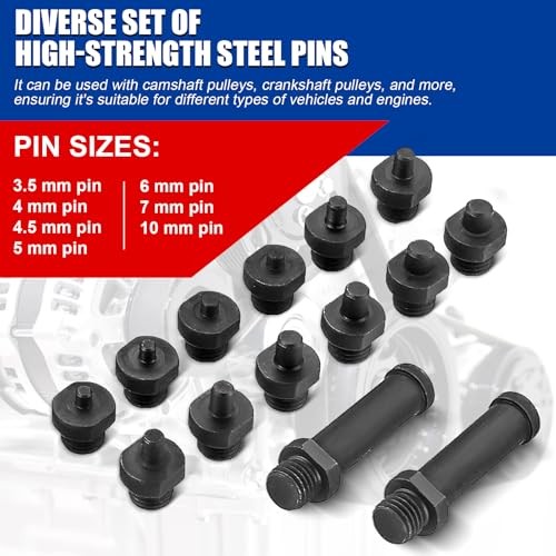 Variable Pin Spanner Wrench, 15PCS Universal Pulley Holder Tool Kit, 1/2"