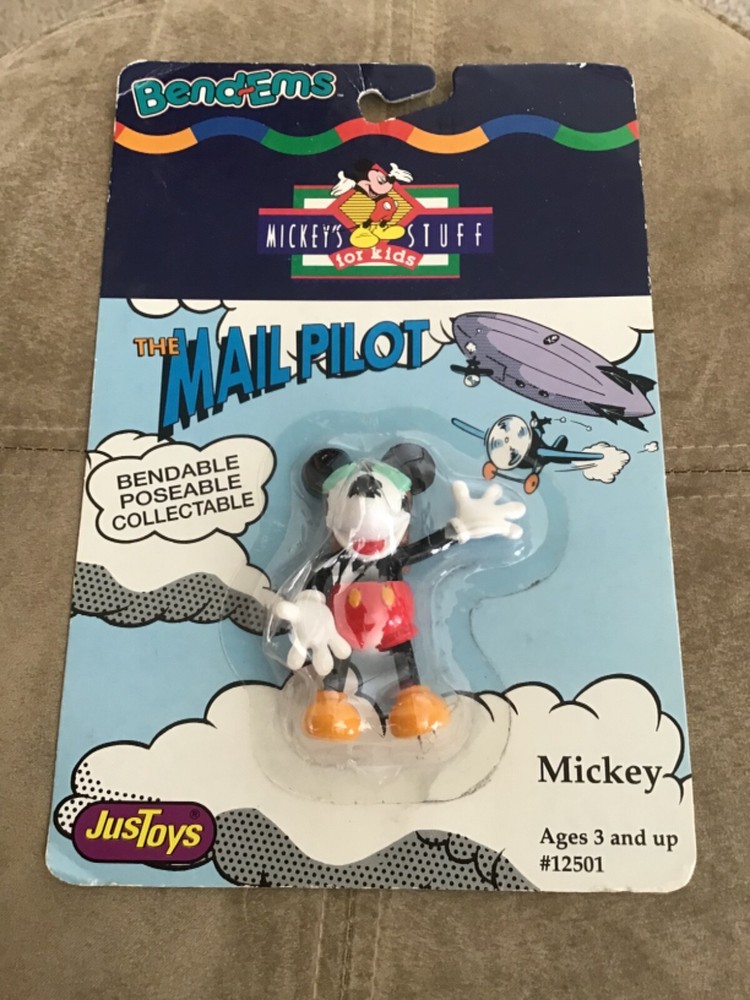Mickey Mouse Bendable, Poseable Toy, Mail Pilot
