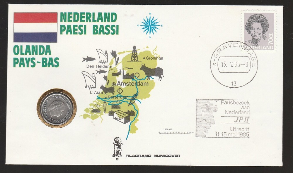 NETHERLANDS FDc envelope with coin FDC