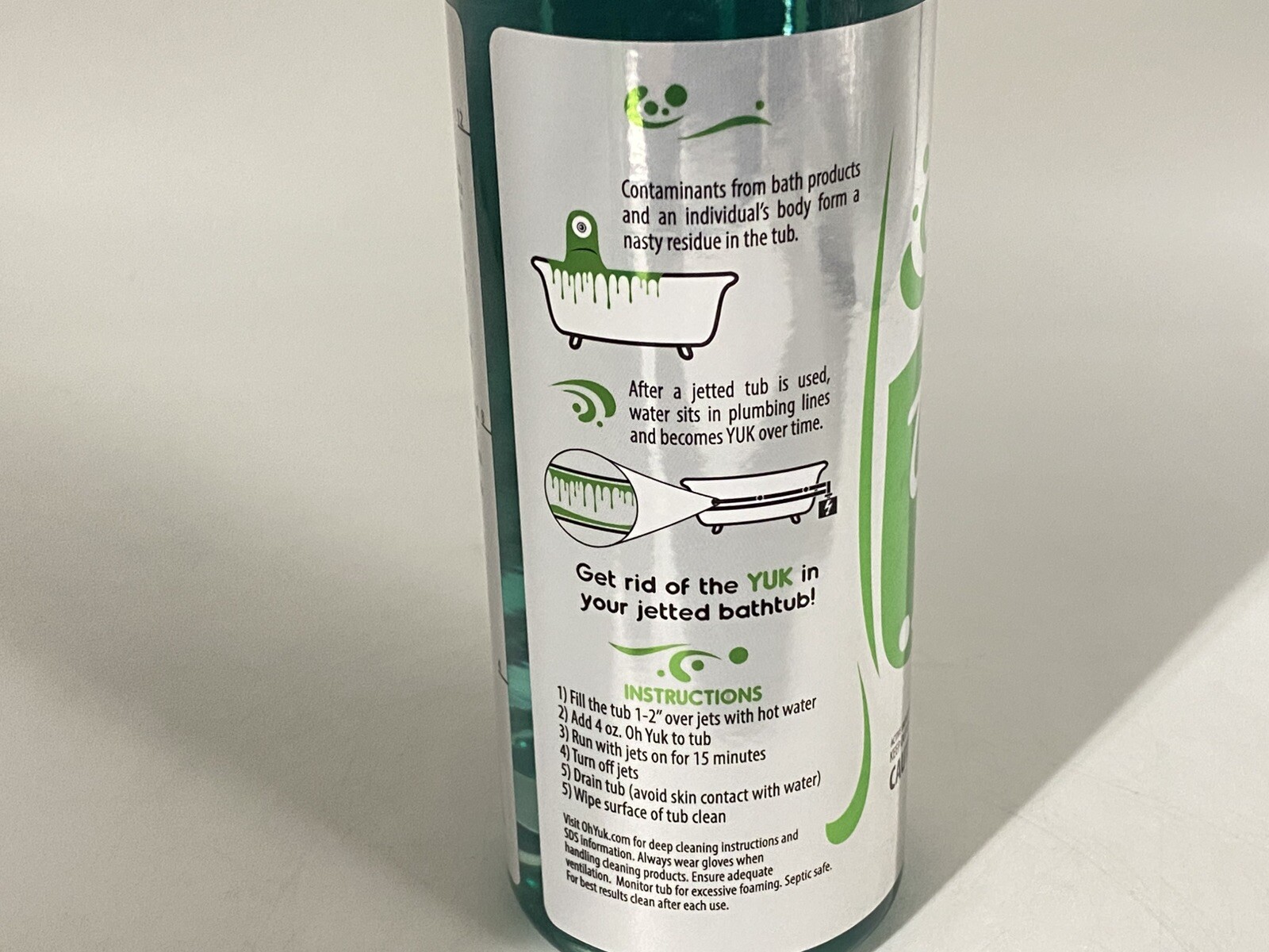 Oh Yuk Jetted Tub Cleaner for Jacuzzis, Bathtubs, and Whirlpools - 16 Ounces