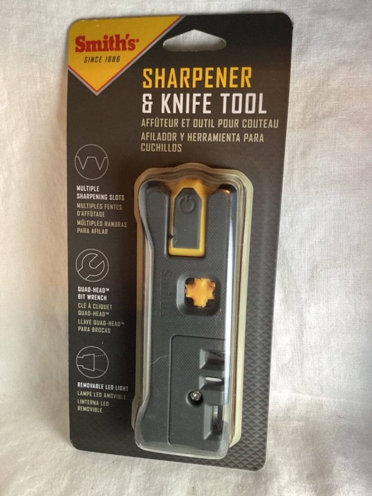 Smith's Sharpener & Knife Tool Quad-head bit Wrenches / Coarse & Fine Slot / LED