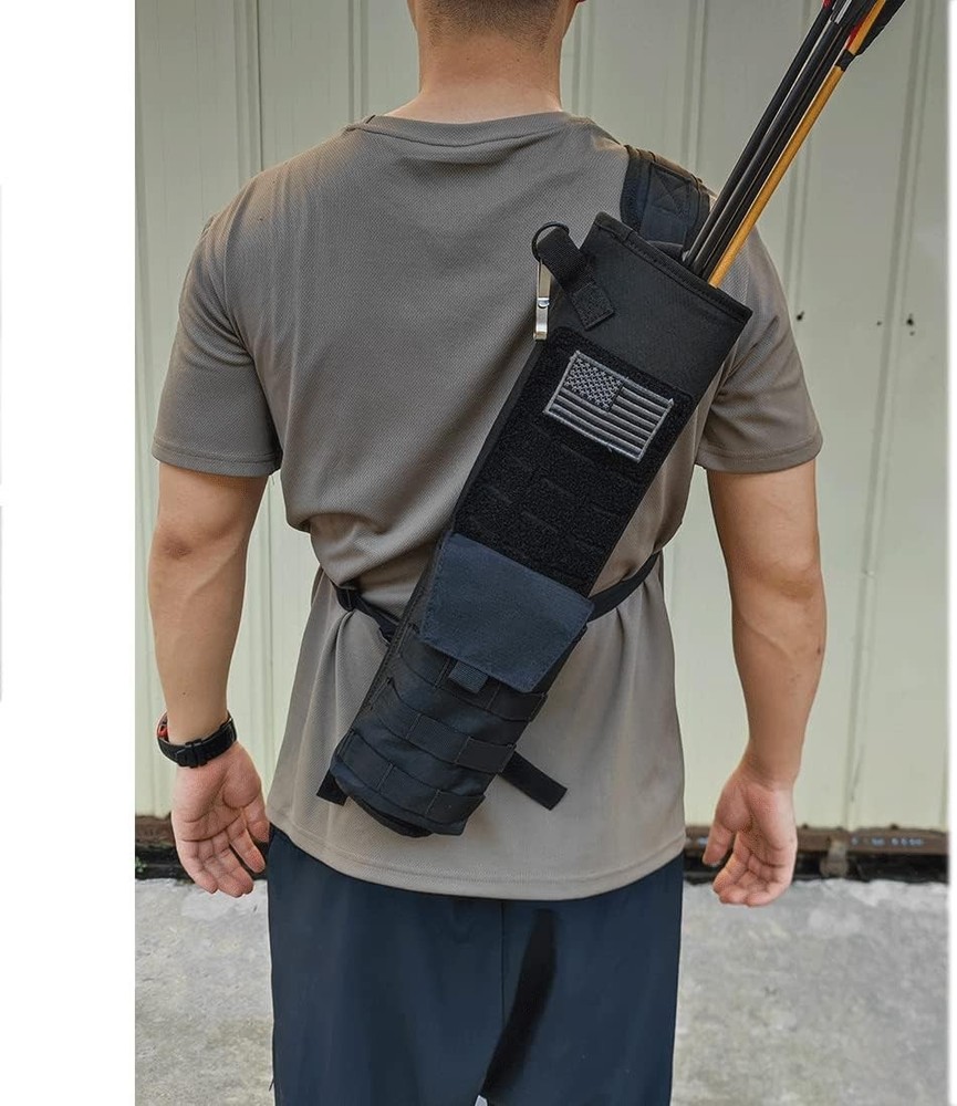 Archery Lightweight Back Arrow Quiver Dual Use Foldable Compact Hip Arrows Bag