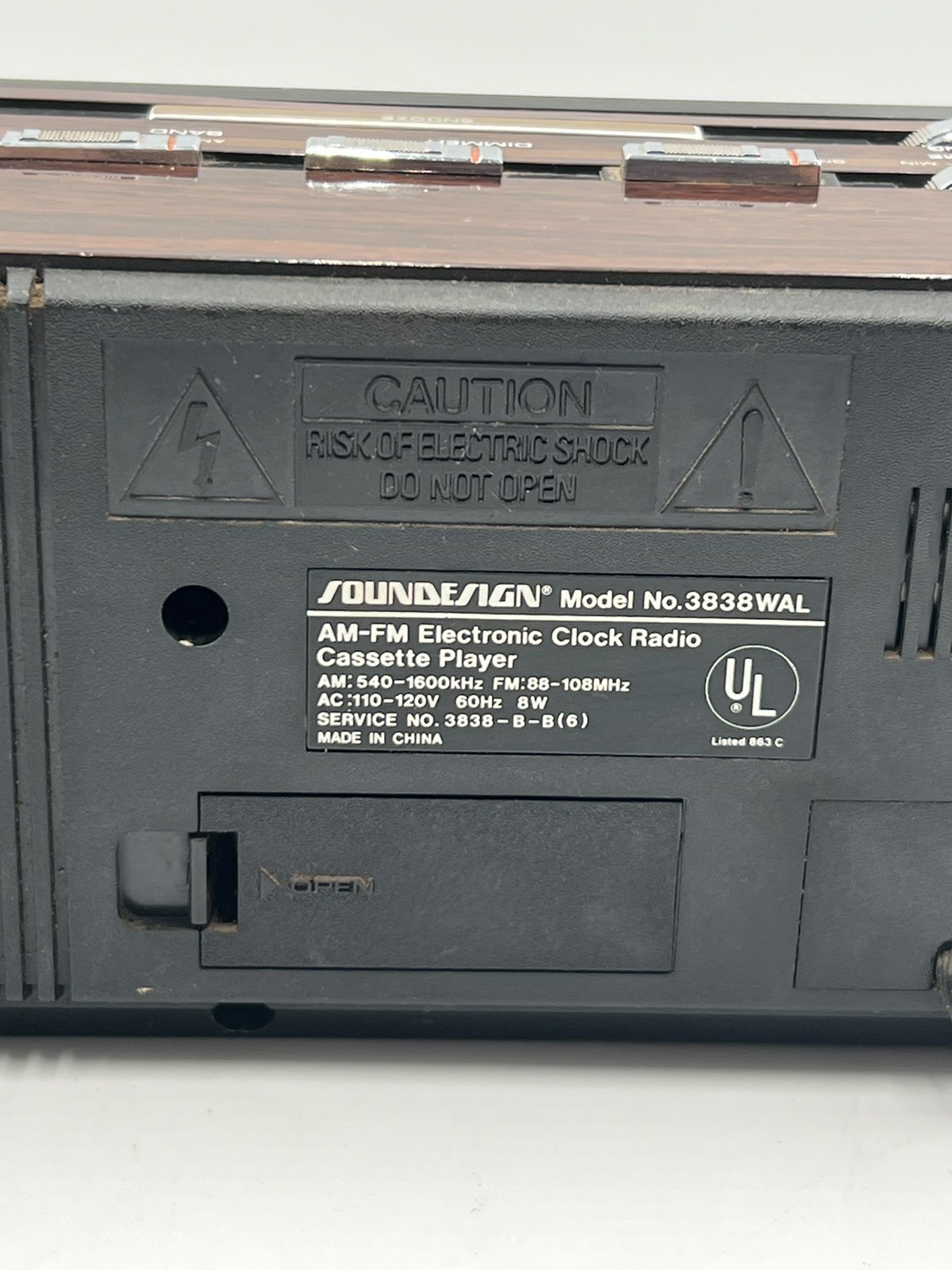 VTG SoundDesign AM FM Radio Cassette Player Alarm Clock 3838WAL Works