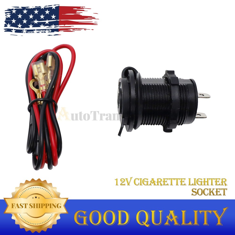 Cigarette Lighter Socket Power Outlet Socket Receptacle ATV Car Motorcycle 12V