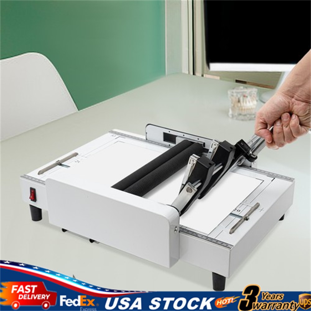 A3 Booklet Folding Binding Machine Paper Stapling Making Book Stapler Office 60W