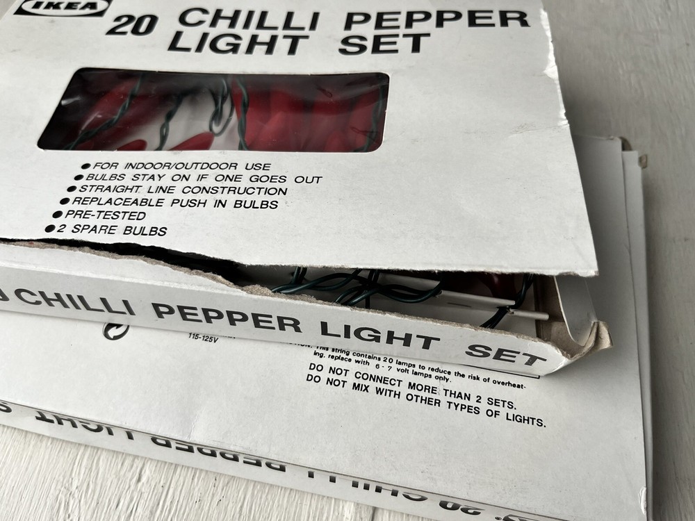 2 Boxes IKEA Red Chili Pepper String Lights Sets 40 total New TESTED Rare