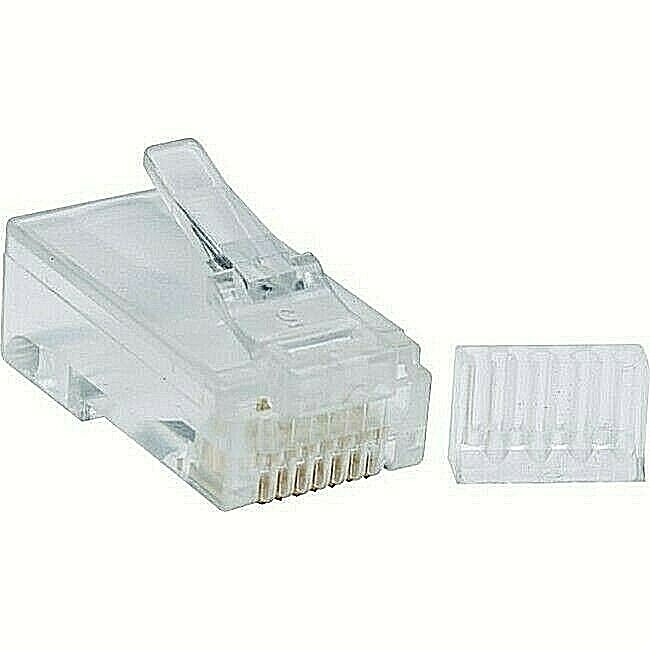 RJ45 Cat6 Modular Plug 8P8C with Load Bar Insert 100 Pcs Pack