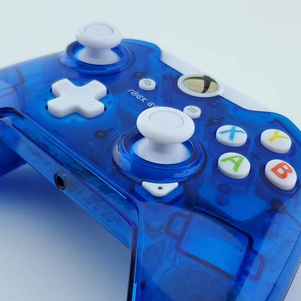 PDP 048-036 Rock Candy Wired Gaming Controller Clear Blue For Xbox One & PC