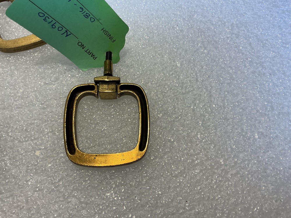 9 KBC N5175 Brass Drawer Pulls Square Shaped 2" Square NOS