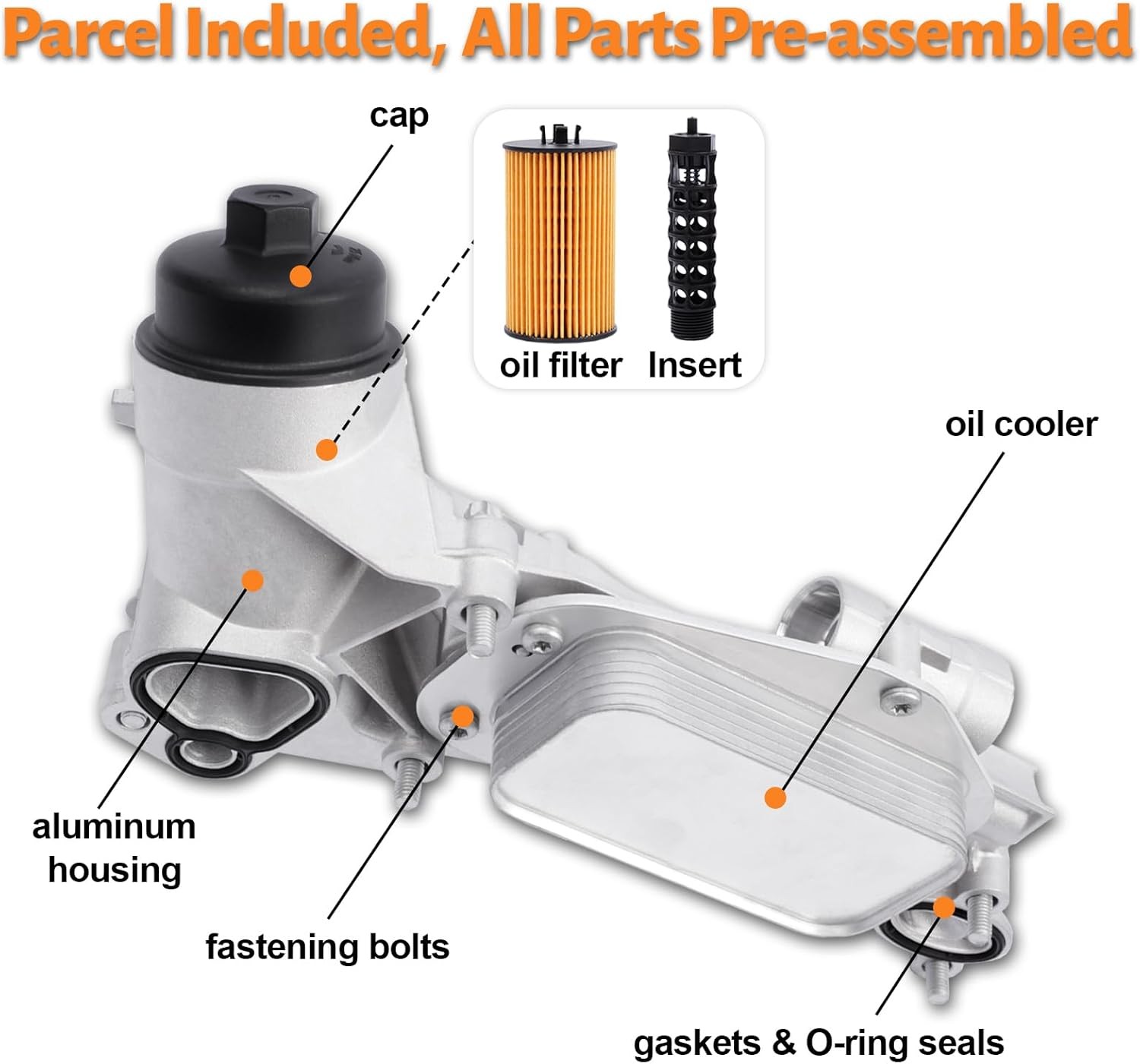 Engine Oil Cooler Filter Housing For Chevy Cruze Sonic Aveo 1.6L 1.8L 93186324