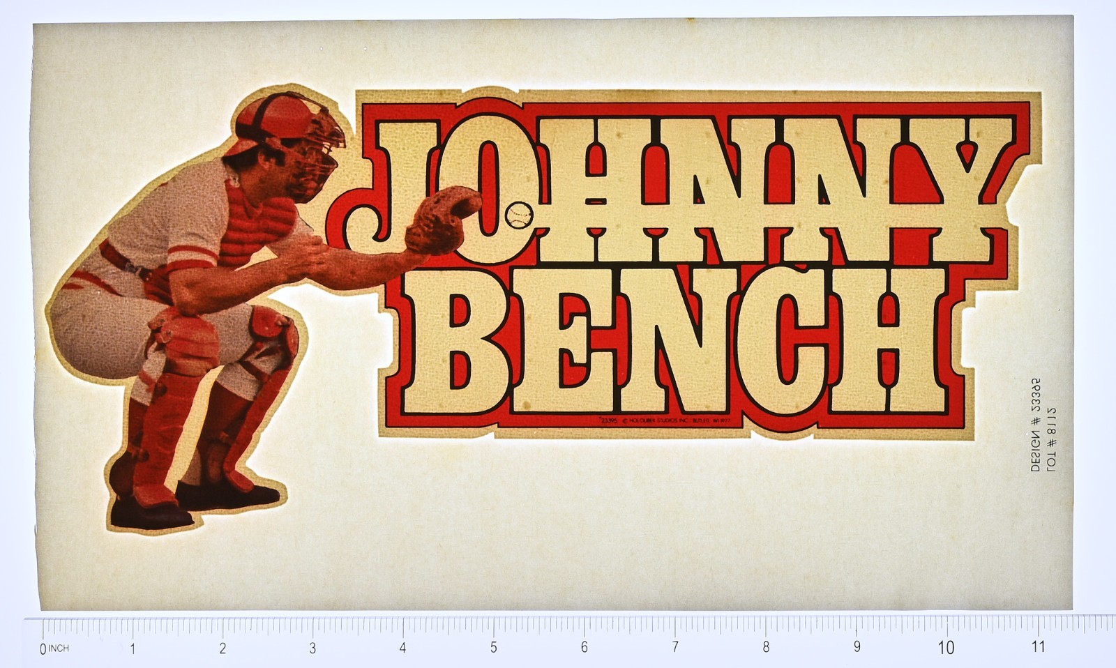 VINTAGE 1970s Heat Transfer | Johnny Bench Cincinnati Reds - Holoubek Studios