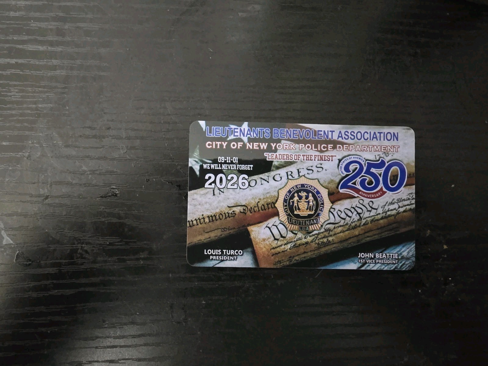 Lieutenant LBA Card Not PBA Twenty Twenty Six Geniune Mint Condition Unsigned.