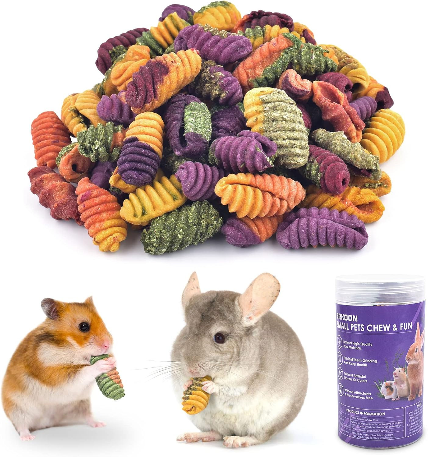 Chinchilla Treats, Chew Toys for Teeth for Rabbit Guinea Pig Gerbil Rat Dwarf Ha