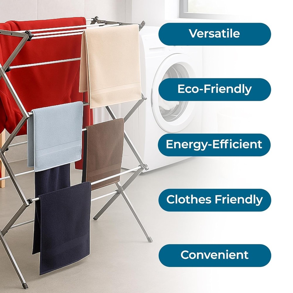 Collapsible Clothes Drying Rack – Durable Space-Saving Laundry & Towel Rack Stur