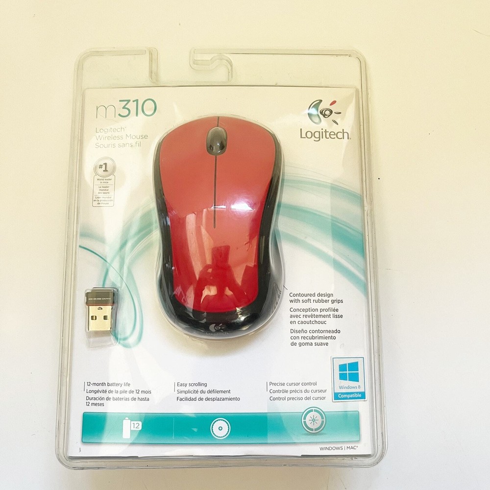 Logitech M310 (910001675) Ambidextrous Wireless Mouse - Red Gloss * NEW SEALED