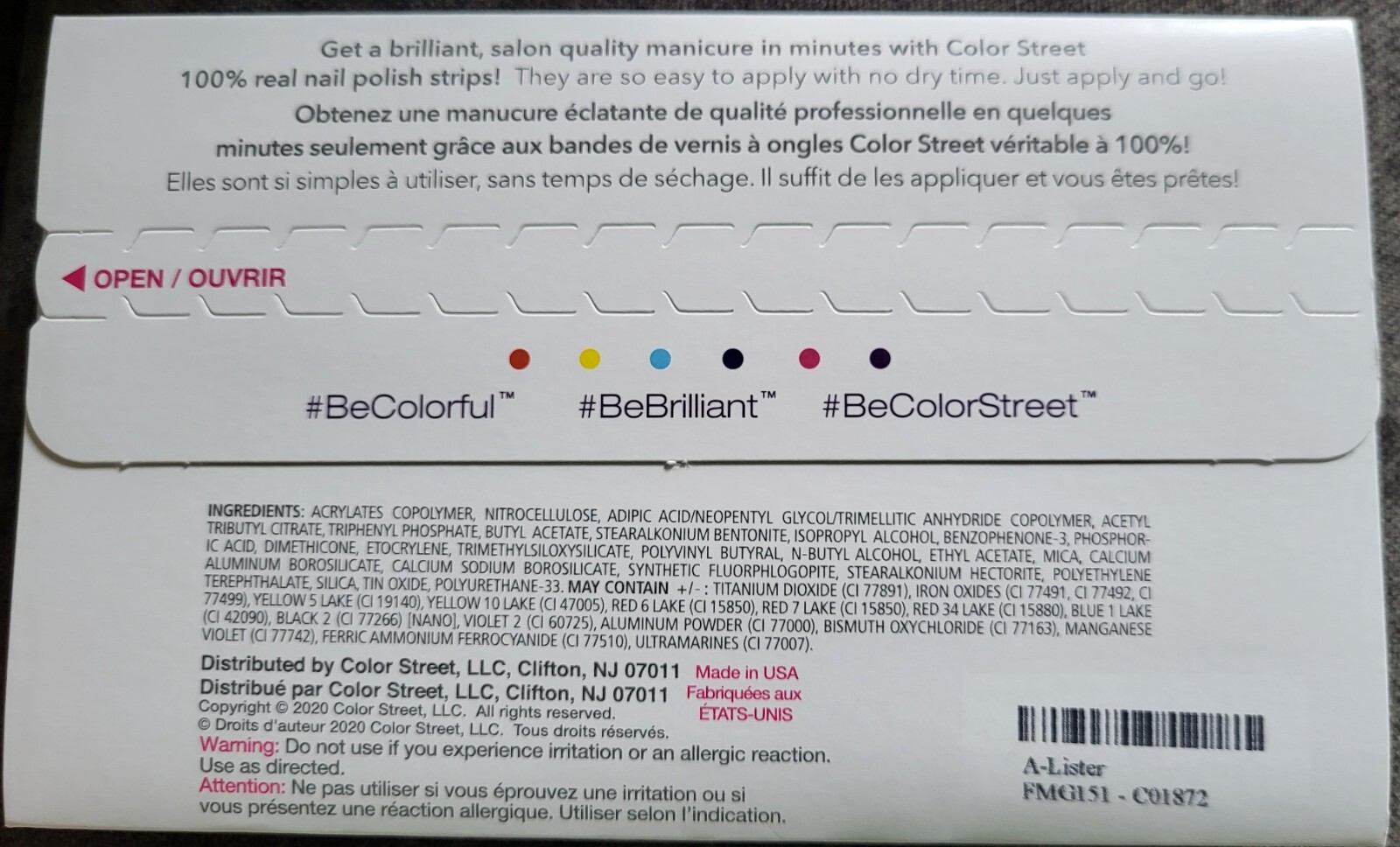 Color Street Nail Strips ~ A-L ~ GLITTER, GLITTERS, SHIMMERS ~ various styles