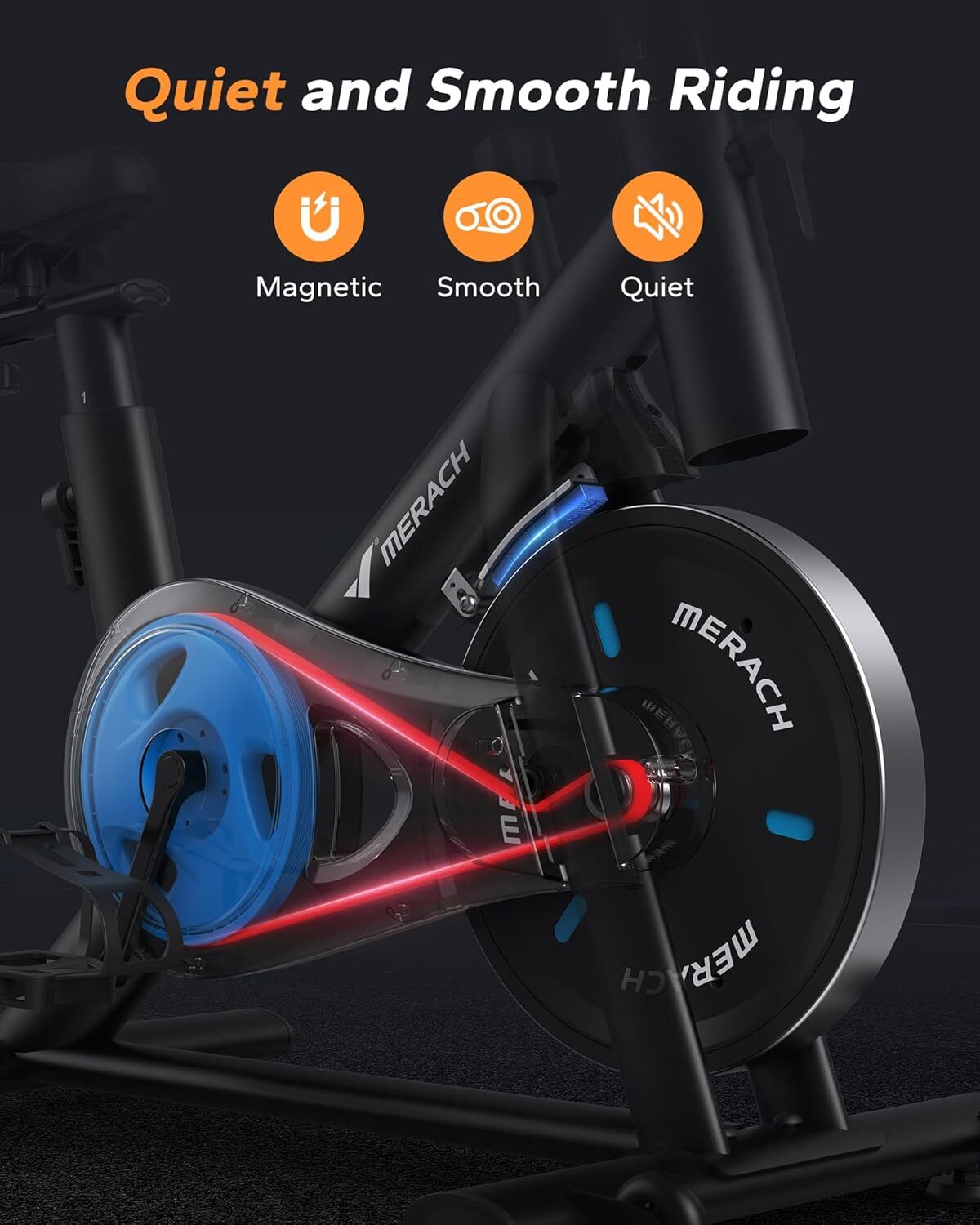 MERACH S26 Pro Exercise Magnetic Stationary Bike Low Noise Indoor Cycling Bike