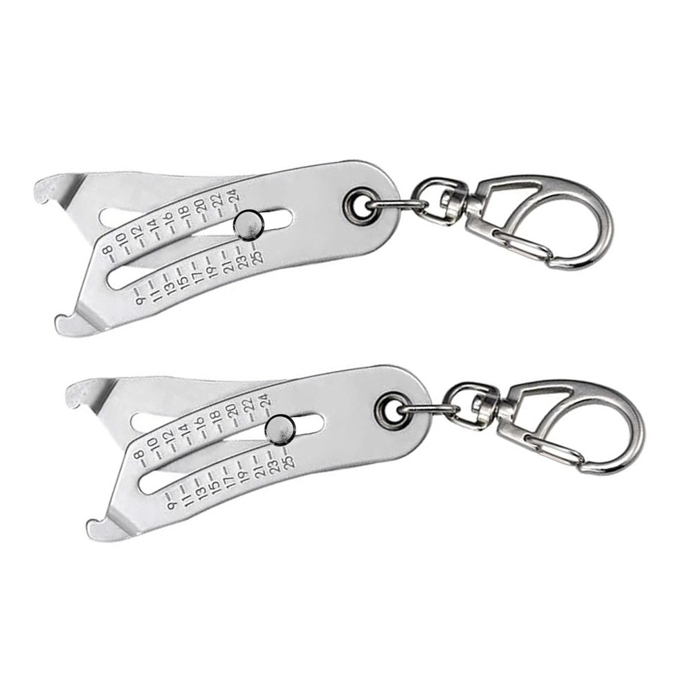 Stainless Steel Bolt Size Identifier - Thread Gauge with Keychain Attachment