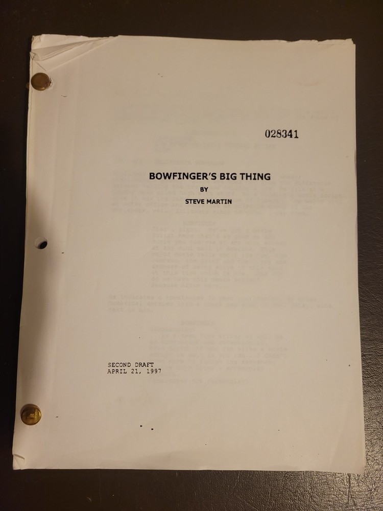 Bowfinger’s Big Thing Script | Steve Martin Rare 1997 Tracked 2nd Draft
