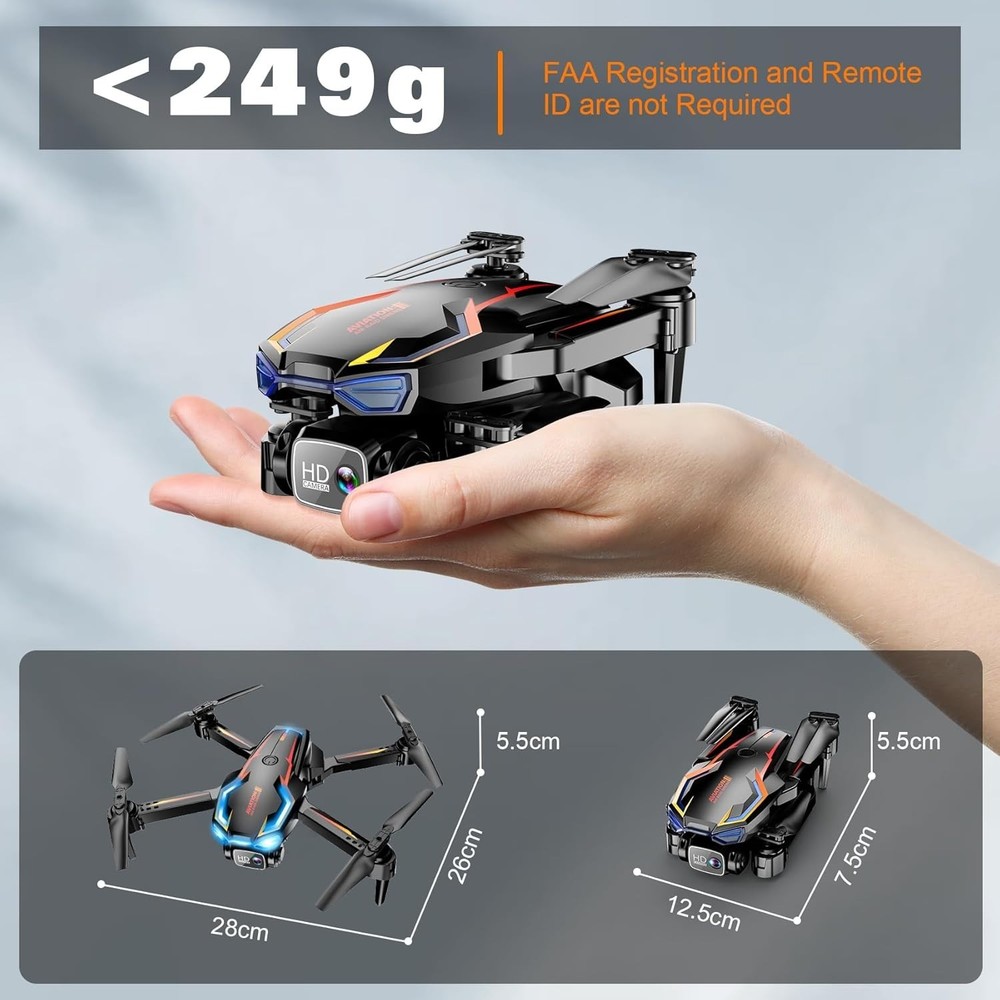 High-Performance Drone with Foldable Design, 2K Camera & Rechargeable Battery