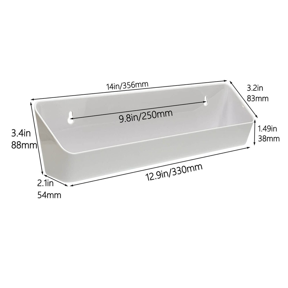 14 Kitchen Sink Front Tipout Accessory Trays With Mounting Screws White 2 Pack