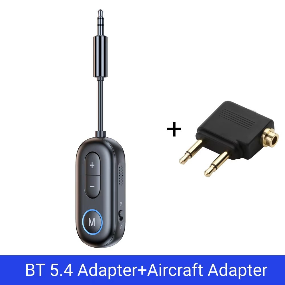 2 IN 1 Car Audio Receiver Transmitter Airplane Headphones Adapter Bluetooth 5.4