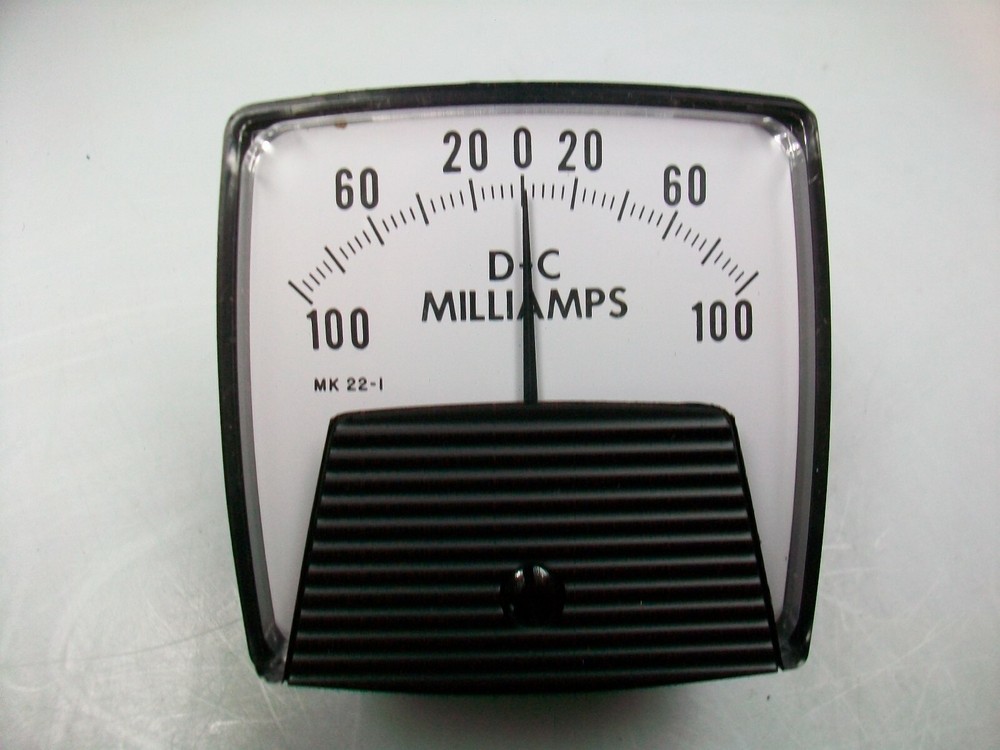 100-0-100 Dc. Ma.  2 1/2"SQUARE PANEL METER