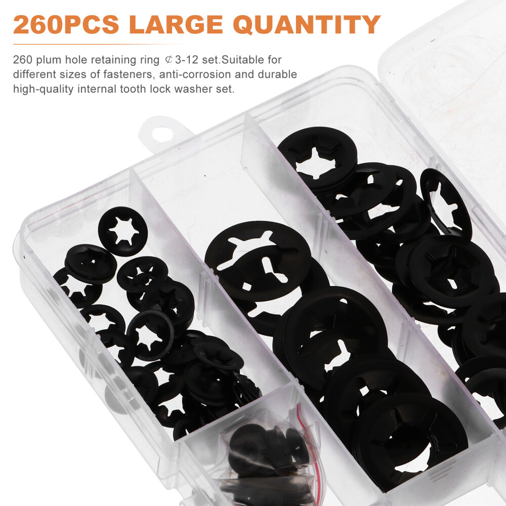 260pcs Ring Fixed Shaft Retaining Plum-blossom Shaped Clips Washer Machine