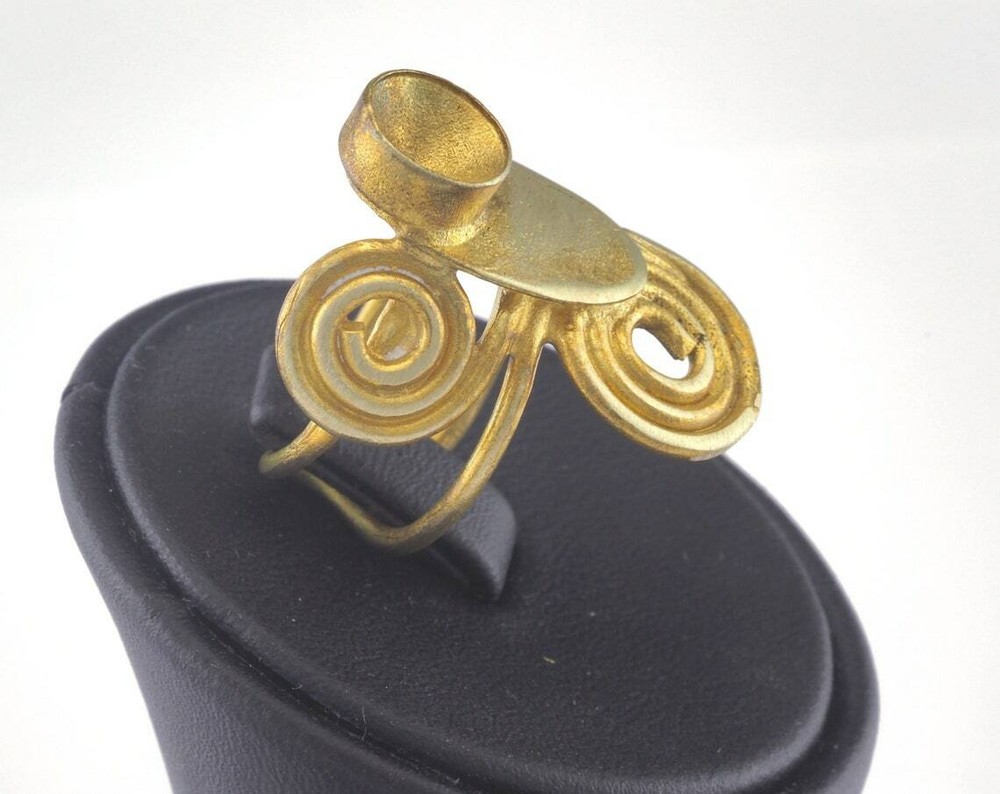 Ring Adjustable Ring Bezel - Raw brass 18mm 7.5US inner size - Adjustable 2837