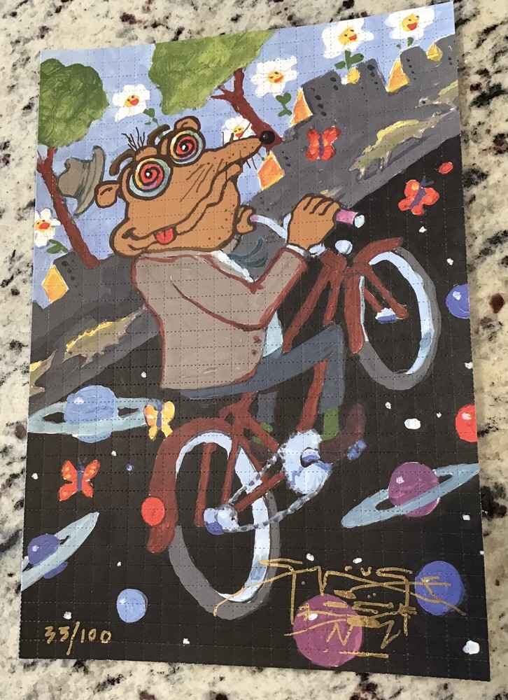 BLOTTER ART ORIGINAL TEST RUN SIGNED  & NUMBERED By STANLEY MOUSE & COA