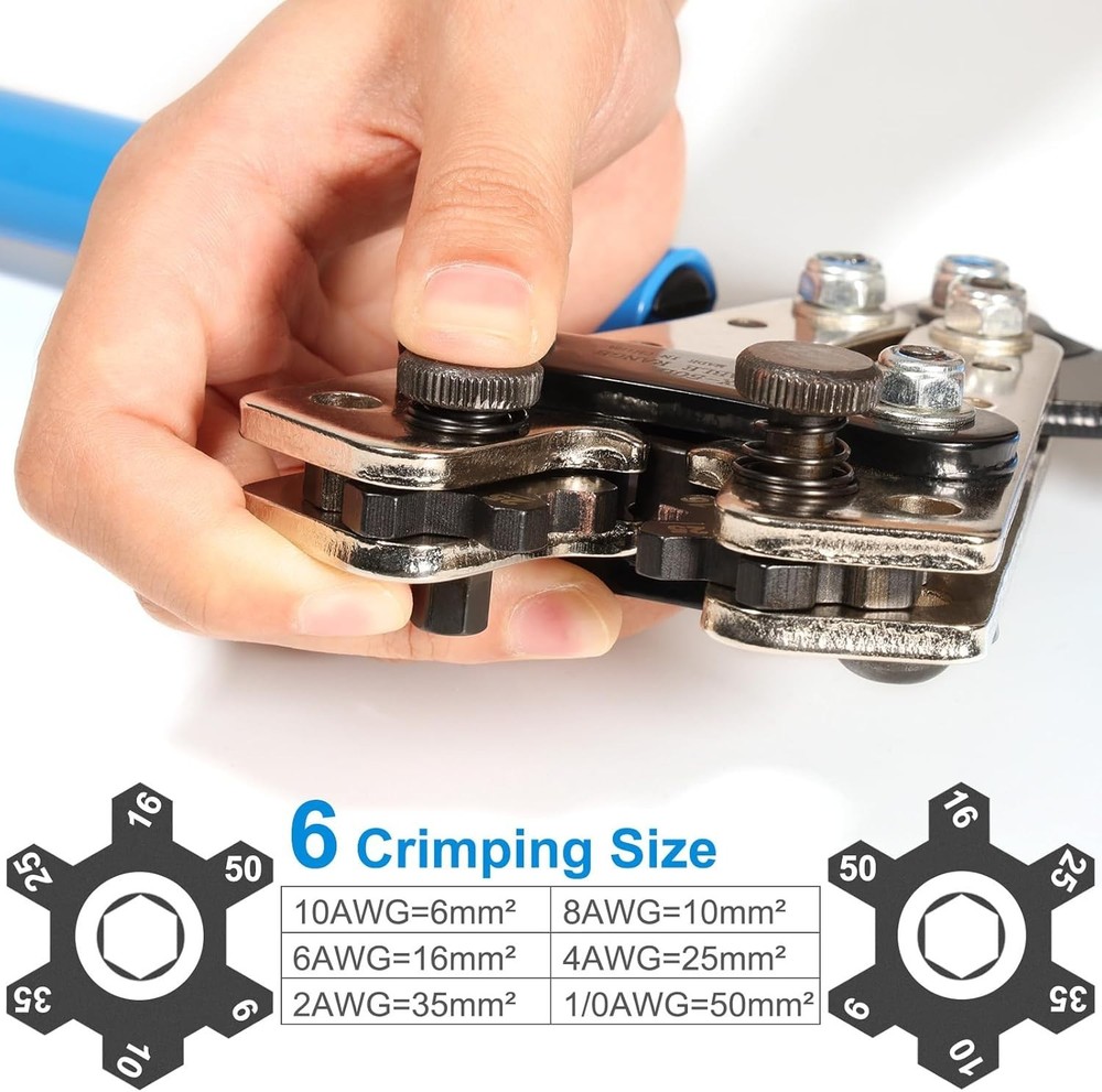 Durable Battery Cable Crimper with Interchangeable Dies – Ideal for All Projects