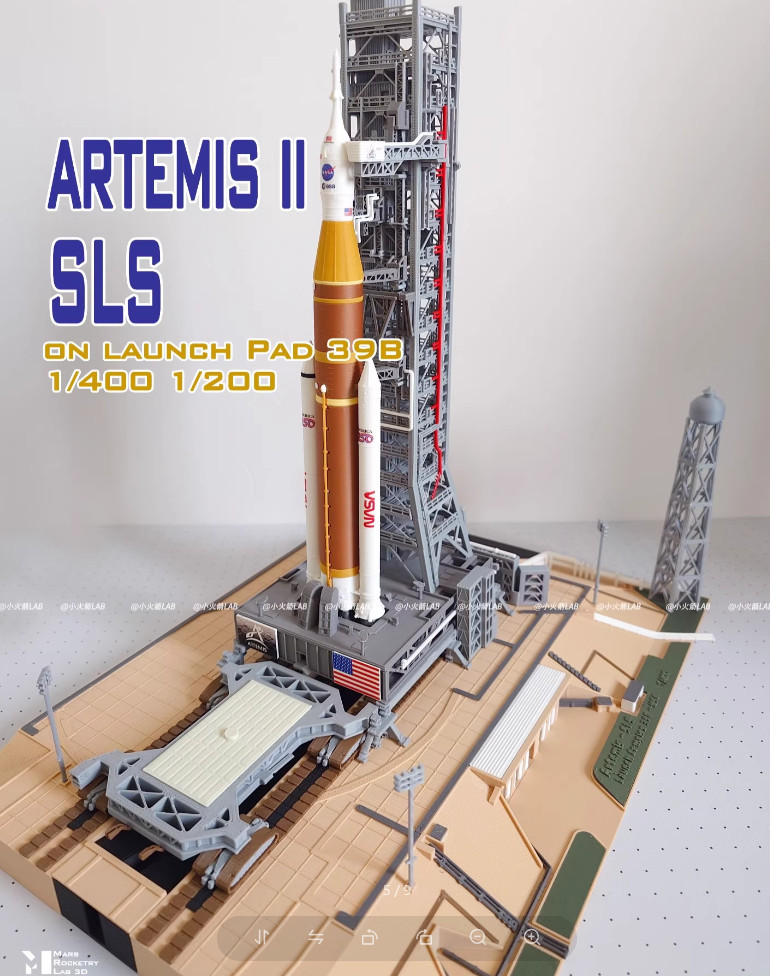 NASA Artemis SLS 1/400 Scale Set - Rocket, Pad 39B, Crawler & Launch Center