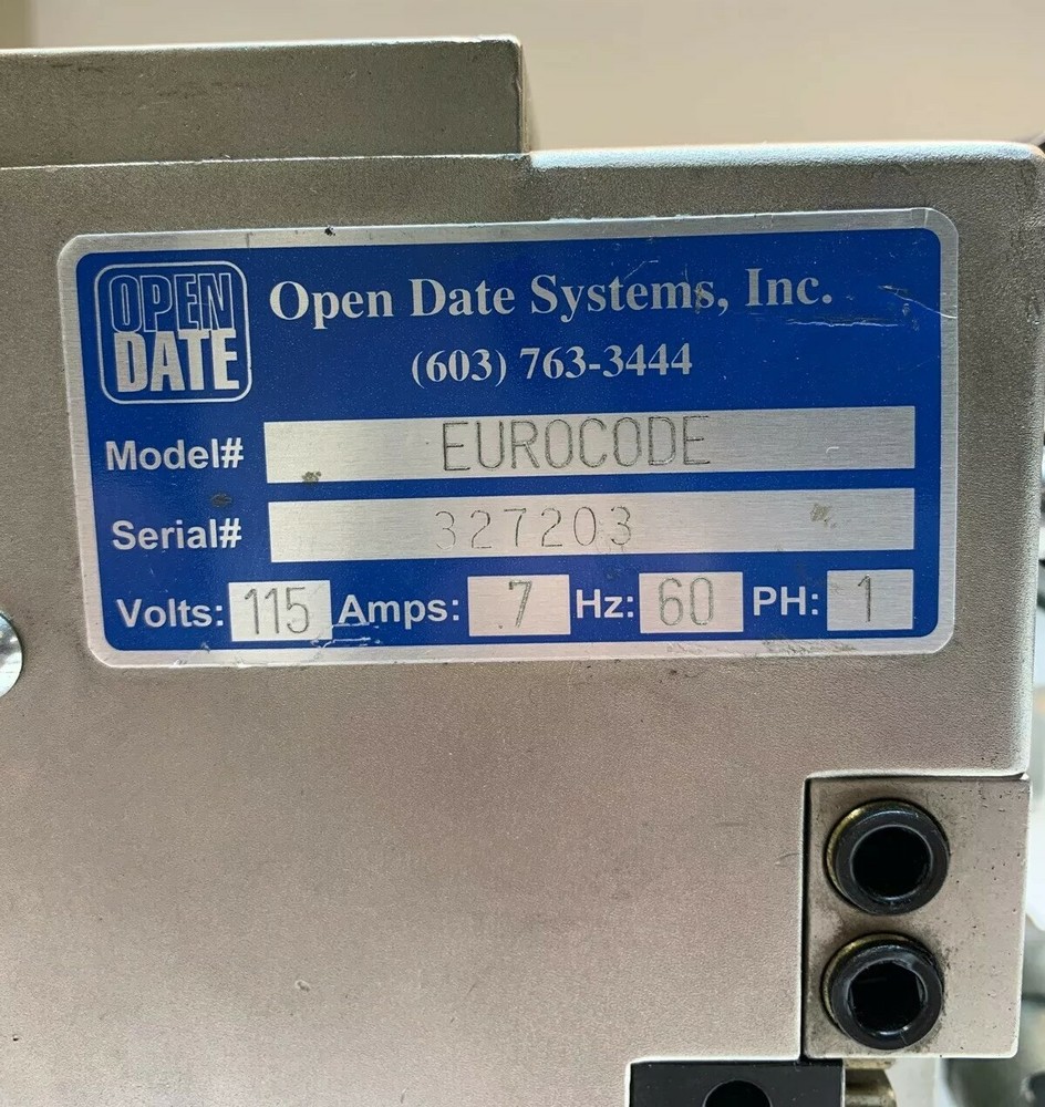 Open Date Eurocode 300 Hot Foil Label Printer W/Digital Controller Model 208001
