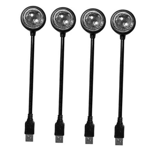 USB Star Night Light Projector, Portable Car Roof Sound Activated 4 PCS