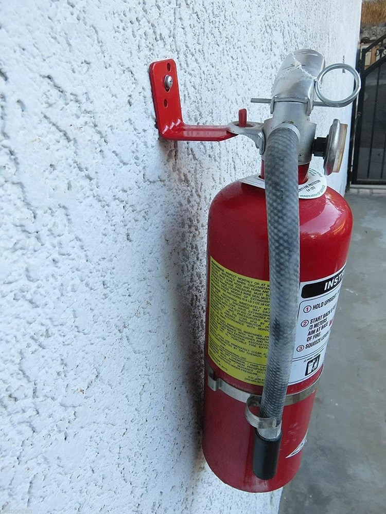 Universal Fire Extinguisher Bracket, Mounts & 2, Red