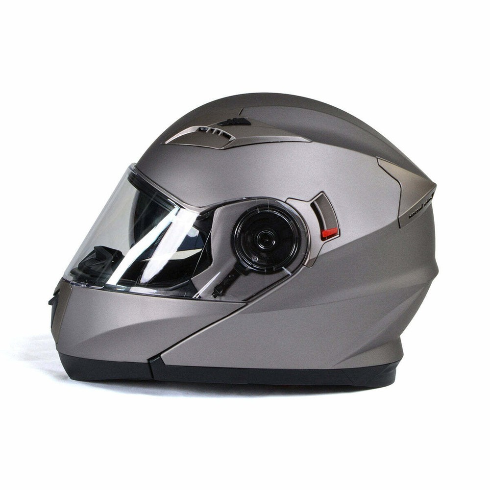 Milwaukee Helmets MPH9808DOT 'Ionized' Silver Advanced Motorcycle Modular Helmet