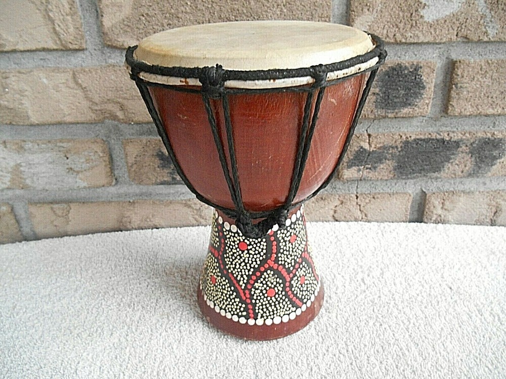 SMALL 8" TALL DECORATIVE DJEMBE HAND DRUM