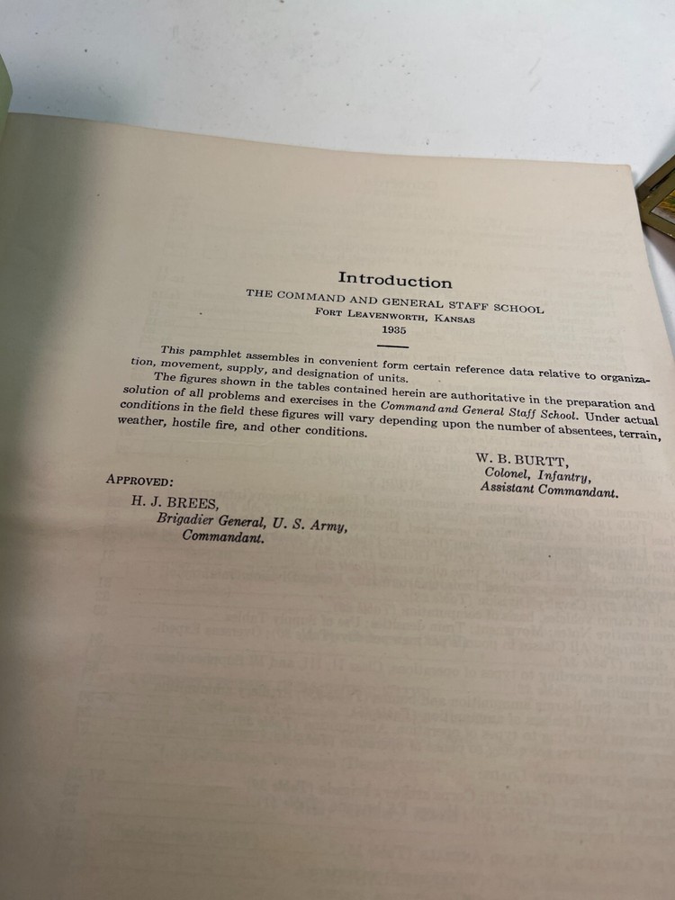 1935 Ref. Data Organization Movement, Supply & Desig. Units US Army🔥