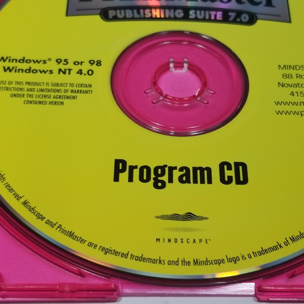 Printmaster Desktop Publishing Art Suite 7.0 Complete Software CD ROM Windows 95