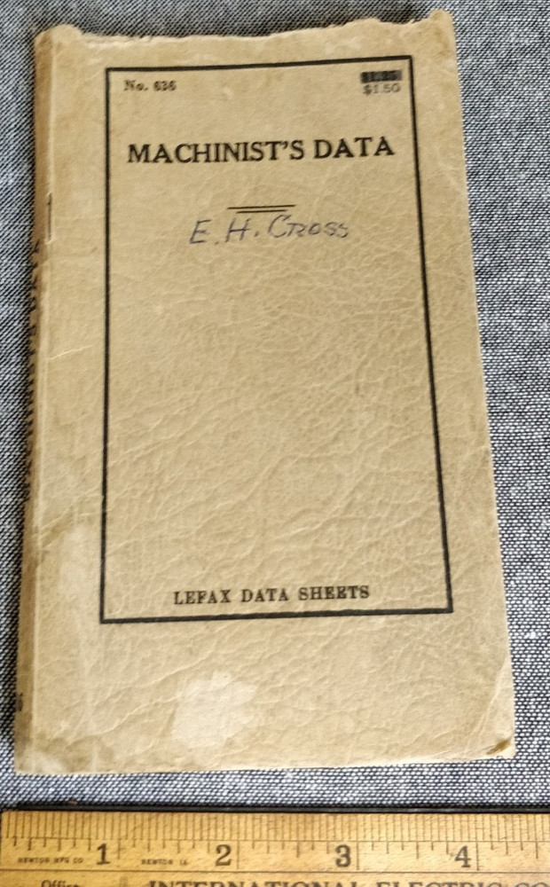 1959 Lefax Machinist Data Sheets VTG Concise and Comprehensive Data