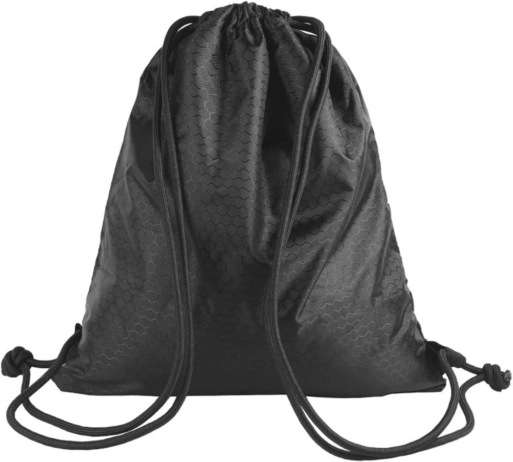 Drawstring Backpack Bag, Waterproof Draw String Back Sack with Zip Pocket, Gym D