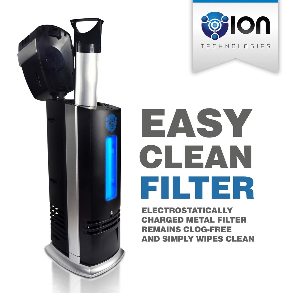 B-1000 Permanent Filter Ionic Air Purifier Pro Ionizer with UV-C, (Black)