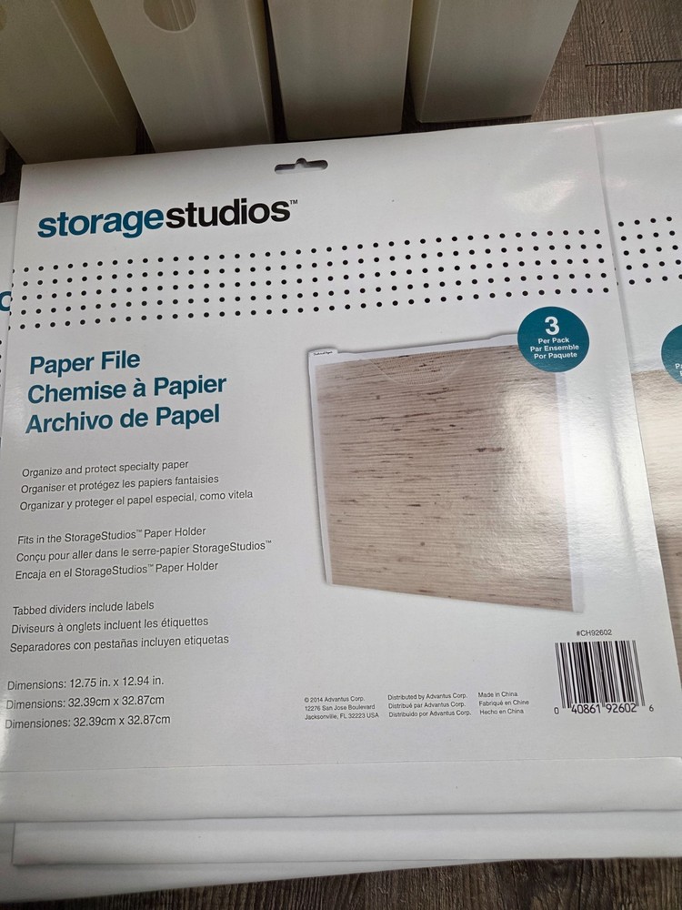 Storage Studios Plastic File Boxes Dividers Scrapbook Paper Storage Sheets Lot