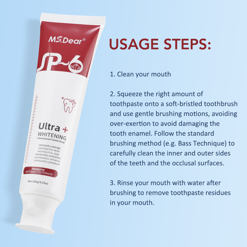 2Pcs Super Probiotic SP-6 Toothpaste, Probiotics Bright White Toothpaste, Sp 6