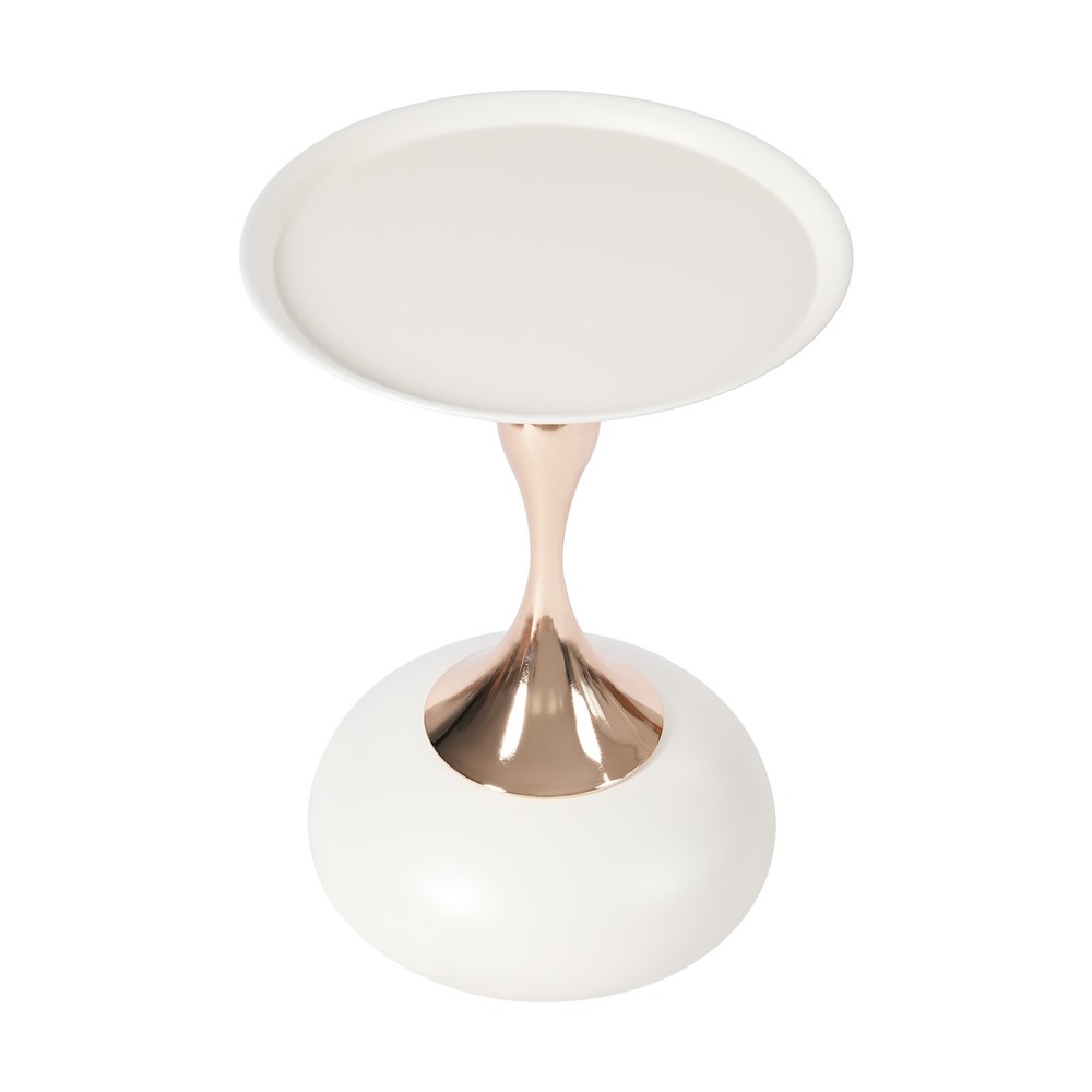 Modern Side Table Round End Table Bedside Table Metal Nightstand White Sofa Desk