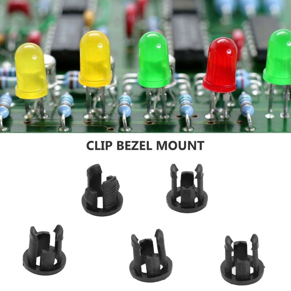 ♡ 5mm Black 200Pcs Plastic LED Holder Light Mounting Holders Bulb Diode Base